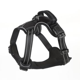 Dog Harness No Pull Breathable Reflective Pet Harness Vest (Option: Black-M)