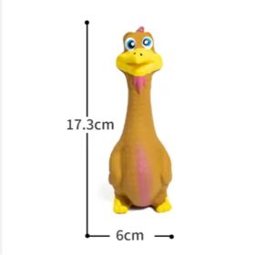 US LOCAL STOCK Hiphoppet New Latex Interactive Dog Chew Toys Cute Duck Shape Squeaky Pet Dog Interactive Boredom Buster Toys (Option: Brown)